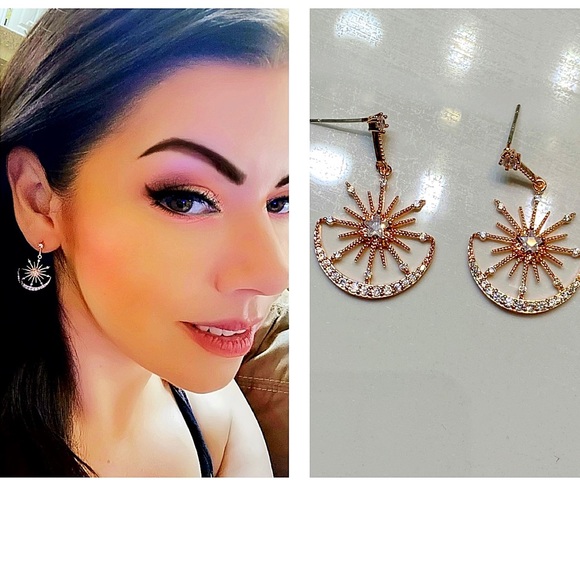 🎉Bohemian Solar Moon Crystal Earrings - Picture 1 of 3